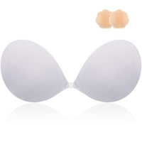 1 x RAW Customer Returns Niidor Macaron Adhesive Bra Invisible Sticky Strapless Push Up Reusable Silicone Bra for Backless Dress with Nipple Covers, Purple, B - RRP €17.99