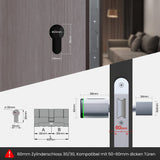 1 x RAW Customer Returns AVATTO Smart Electronic Door Lock Cylinder 60mm 30 30 with Fingerprint, 2 Keys, IC Card, Life Tuya App Control, Bluetooth, Cylinder Lock - RRP €129.99