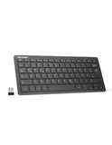 1 x RAW Customer Returns TECKNET Slim Wireless Keyboard, German Layout QWERTZ, 2.4 GHz, 78 Keys Mini Wireless Keyboard with Nano USB Receiver for Windows 11 10 8 7 Vista XP and Android Smart TV - Black - RRP €18.99