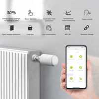 1 x RAW Customer Returns MOES Smart Radiator Thermostat WiFi, Thermostat for Heating and Door Window Contacts, Thermometer Hygrometer Scene Link, Compatible with Alexa Google Home - RRP €86.71