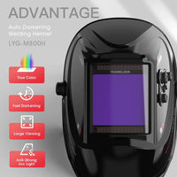 1 x RAW Customer Returns YESWELDER Large View Welding Helmet 10X9cm True Color Auto Darkening Welding Mask Solar Power 4 Arc Sensor Wide Shading 4 5 9-9 13 for TIG MIG ARC Grinding Welding - RRP €71.95