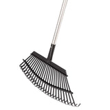 1 x RAW Customer Returns Yangbaga stainless steel adjustable broom leaf rake unisex and adjustable length 97-160cm, garden broom wobble-free work garden - fan broom, waterproof, garden tools - RRP €25.99