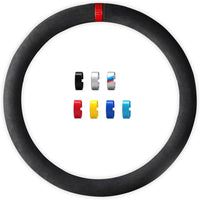 1 x RAW Customer Returns Shining Wheat suede steering wheel cover, universal, 37-38 cm diameter, soft, with 7 colored markers - RRP €54.58