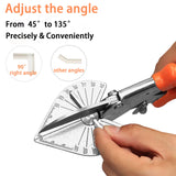 1 x RAW Customer Returns Multi-angle miter shears with 45 to 135 degrees, adjustable angle cutting scissors for PVC cord covering, baseboard molding, quarter round trim, tile edging with 2Pcs replacement blades - RRP €15.0