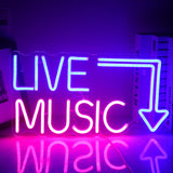 1 x RAW Customer Returns Wanxing Live Music Neon Sign Music Neon Lights Letters Neon Light Sign Neon Bar Sign Illuminated Sign for Beer Bar, Music Studio, Bedroom, Wall Decoration, Party, Club Bule Pink  - RRP €36.99