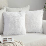 1 x RAW Customer Returns MIULEE Set of 2 Cushion Covers Artificial Pillowcase Sofa Cushion Decorative Throw Pillows Cuddly Pillow Plush Pillow Cuddly Couch Cushion Super Soft Pillow Fluffy Cushion Cover for Sofa 60 x 60 cm White - RRP €19.99