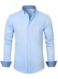 1 x RAW Customer Returns Elegancity Men s Work Shirt Stretch Casual Shirt Kent Collar Long Sleeve Cotton Leisure Regular Fit Shirt with Pockets S-XXXL 1 Light Blue XXL - RRP €30.99