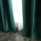 1 x RAW Customer Returns MIULEE Green velvet curtain with eyelets, beautifully soft velvet curtains for decoration, bedroom, living room, pack of 2 opaque velvet curtains, each 145 cm high, thick velvet thermal curtain winter - RRP €39.31