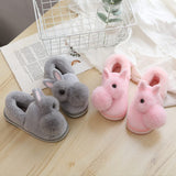 1 x RAW Customer Returns Herbests Slippers Children Girls Plush Bunny Slippers Winter Lightweight Animal Slippers Warm Non-Slip Cotton Shoes Cartoon Rabbit House Slippers Winter Shoes Size 35-36 EU, Red - RRP €19.91