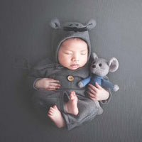 1 x RAW Customer Returns Baby Photo Shoot Costumes Set,Newborn Photography Prop Romper Hat Rat Doll Set Infant Baby Photo Props Outfits - RRP €24.9