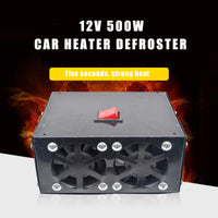 1 x RAW Customer Returns 12V 400-600W Car Fan Heater Defroster, Riloer Portable Anti-Fog Heater Mini Car Heater, Windshield Demister Window Fan, Car Winter Wind Protection Demister Mute Warm Fan with 2 Ports - RRP €42.44