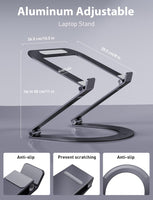 1 x RAW Customer Returns Maxonar Laptop Stand, Height-Adjustable Foldable Aluminum Laptop Stand Ergonomic, Ventilated Laptop Stand Folds Flat for Portability, Compatible with MacBook, Samsung, Dell 11-15 Gray - RRP €26.82