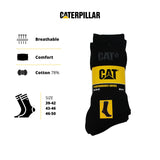 1 x RAW Customer Returns Caterpillar Performance Socks 5 Pairs of Men s Socks, High Quality Cotton Yarn, Terry Cloth Insole and Instep, Reinforced Toes and Heels Black, 43-46  - RRP €21.59