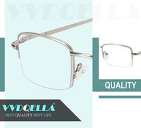 1 x Brand New VVDQELLA reading glasses metal frame men women reading glasses computer 1.75x 3 black fashion reading glasses with blue light filter spring hinge - RRP €60.0