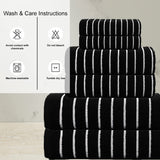 1 x RAW Customer Returns Casa Copenhagen Ecstatic 6 Piece Towel Set - Black 600gsm 2 Bath Towels, 2 Hand Towels, 2 Wash Cloths Made from Soft Egyptian Cotton for Bathroom, Kitchen and Shower - RRP €49.99