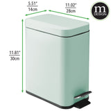 1 x RAW Customer Returns mDesign Rectangular Waste Bin with 10 L Capacity Compact Waste Container with Inner Bucket for Office, Bathroom or Bedroom Modern Waste Paper Basket Made of Metal and Plastic Brushed Silver - RRP €52.03