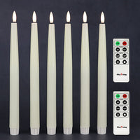 1 x RAW Customer Returns Rhytsing 6 flameless LED taper candles, table candles, natural wax color with timer function, height 29cm each, candlestick candles with warm white light, 2 remote controls included - RRP €27.99