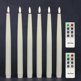 1 x RAW Customer Returns Rhytsing 6 flameless LED stick candles red with timer function, height 29cm each, candlestick candles with warm white light, 2 remote controls included - RRP €29.5