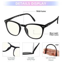 1 x RAW Customer Returns JOOX vintage reading glasses for men and women, rectangular reading aid glasses with spring hinges - RRP €19.99