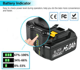 1 x RAW Customer Returns 2x 18V 5.0Ah replacement battery for Makita battery BL1850 BL1860 BL1860B BL1850B BL1830 BL1840 BL1820 BL1815 BL1835 BL1845 194205-3 LXT-400 with LED indicator - RRP €49.99