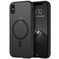 1 x RAW Customer Returns TENDLIN Magnetic Case Compatible with iPhone XS MAX MagSafe Compatible Matte Translucent Anti-Scratch Case Back Panel and Soft Silicone Frame Comfortable Touch Case - Black - RRP €17.99