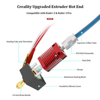 1 x RAW Customer Returns Sovol Creality Ender 3 Upgrades Extruder Hotend with Capricorn PTFE Tube 1.75mm and Silicone Protective Cover and 0.4mm Nozzle for Ender 3 V2 Ender 3 Pro, 24V 40W Heater NTC Thermistor - RRP €19.99