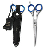 1 x RAW Customer Returns Haryali London Professional Hairdressing Scissors for Hair Cutting, Styling, Barber and Beard Trimming for Home Salon for Men Women Kids Pets with Leather Case 6  - RRP €9.38