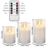 1 x RAW Customer Returns Rikiss LED candles flameless in glass, pure white flickering candles, column 7 x10 12 15 CM battery operated, candles with remote control and timer function - RRP €25.2