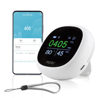 1 x RAW Customer Returns CO2 measuring device for indoor air, smart CO2 detector ble gateway required , Tuya portable air quality measuring device with temperature and humidity display, data storage, alarm sound, rechargeable battery - RRP €63.52