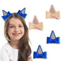 2 x Brand New JAHEMU Hair Clips with Bow Sparkly Hair Barrettes for Kids Girls Women Daily Wear 4 Pieces - RRP €31.2