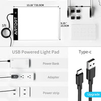 1 x RAW Customer Returns ARTDOT Diamond Painting Accessories, A4 Light Table Drawing Light Board Adjustable Stand LED Light Drawing Tablet with USB Cable for 5D Diamond Painting, Crafts, Sketches, Animation, Tatoo Draws - RRP €20.09