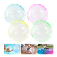 24 x Brand New Pack of 4 large water bubble ball water ball transparent bouncy balloon, inflatable water balloons, magic bubble ball balloons beach garden ball soft gum ball party outdoors small size  - RRP €168.96