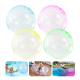 24 x Brand New Pack of 4 large water bubble ball water ball transparent bouncy balloon, inflatable water balloons, magic bubble ball balloons beach garden ball soft gum ball party outdoors small size  - RRP €168.96