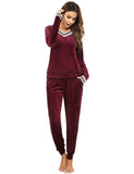 1 x RAW Customer Returns Totatuit Women s Velvet Tracksuit Home Tracksuit Set Casual Sports Suit Two-piece Pajamas Women s Fleece Pajamas Set Winter Yoga Jogging Training Sportwear - RRP €33.14