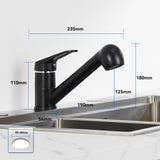 1 x RAW Customer Returns Auralum kitchen tap extendable black, sink tap with 360 rotation, flushing spray kitchen tap sink tap extendable sink tap with shower - RRP €39.31