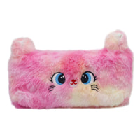 1 x Brand New Cute Plush Gradient Pencil Case Colorful Pen Bag Soft Makeup Bag Coin Purse Storage Stuffed Animal Bag for Women Girls Daughter School Office Red - RRP €32.4