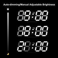 1 x RAW Customer Returns Deeyaple LED Wall Clock Digital Alarm Clock 3D Clock Dimmable Snooze Modern USB 12 24 Hour Date Temperature Display Loop Display Remote Control Night Light Living Room Kitchen Bedroom Office 25cm Black - RRP €20.16