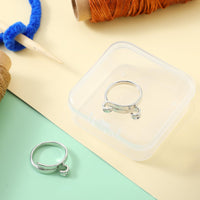 1 x Brand New Dimeho 2pcs Adjustable Knitting Loop Metal Hook Ring Silver Set Woven Rings Accessories Holder Finger Open Guide Yarn with Box DIY Craft Hand Line - RRP €19.2