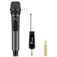 1 x RAW Customer Returns TONOR Wireless Microphone, UHF Metal Wireless Handheld Microphone System with Rechargeable Receiver, 1 4 Output for Amplifier, PA System, Karaoke Machine, 60m TW620 , Gray - RRP €45.24