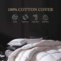 1 x RAW Customer Returns DWR Summer Double Duvet 240x260cm, Summer Double Quilt in Feathers and Down, Duvet in 100 Cotton, OEKO-TEX Standard, Machine Washable White, 240x260cm  - RRP €92.14