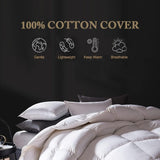 1 x RAW Customer Returns DWR summer duvet 155x220cm, light summer down duvet, airy feather duvet 100 cotton, soft down and feathers, quilt 155x220cm, Oeko-Tex certified, white - RRP €65.45