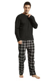 1 x RAW Customer Returns Amaxer Flannel Pajamas Men s Pyjama Set Long Pajamas with Button Placket Knitting - RRP €30.24