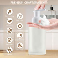 1 x RAW Customer Returns Kuxssul 2 pieces foam soap dispenser glass 350ml soap dispenser white, hand soap dispenser dishwashing liquid dispenser pump bottle with labels, pump dispenser for dispensing soap bubbles - RRP €15.99