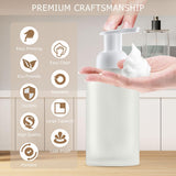 1 x RAW Customer Returns Kuxssul 2 pieces foam soap dispenser glass 350ml soap dispenser white, hand soap dispenser dishwashing liquid dispenser pump bottle with labels, pump dispenser for dispensing soap bubbles - RRP €15.99