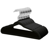 1 x RAW Customer Returns ManGotree 35cm Kids Velvet Hangers, Ultra-Thin Children s Hangers with 360 Rotating Hook, Non-Slip Felt Hangers for Teenagers, Robust and Durable 32 Pack, Black  - RRP €24.95