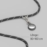 1 x RAW Customer Returns RHINOSHIELD Braided Lanyard for hanging Adjustable length, buckles for hanging accessories such as Airpods, made from recycled materials lanyard adapter included - silver gray - RRP €37.99