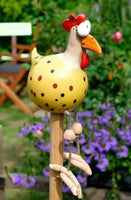 1 x RAW Customer Returns TYXSHIYE Ceramic Chicken Garden Decoration, Garden Decoration, Handmade Garden Statue, Decorative Hen Garden Stake, Garden Stake Figure, Patio, Weatherproof, Resin Statue, Farm, Balcony, Living Room Decoration Yellow  - RRP €18.14