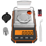 1 x RAW Customer Returns ORIA Digital Precision Scale 0.001g, Milligram Scale 50g 0.001g, Precise Pocket Scale with LCD Display, Lab Digital Scale, Portable Mini Scale with Weighing Pan, Calibration Weights and Tweezers - Orange - RRP €21.8