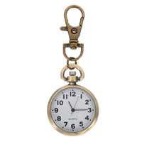 1 x RAW Customer Returns UKCOCO Pocket Watch Hanging Nurses Watch Women Nurses Pin Watches On Key Rings For Keychains Fob Lapel Clock Wind All Bronze Pin Miss Glass - RRP €52.8