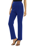 1 x RAW Customer Returns EXCHIC Women s Office Straight Leg Work Pants Casual Pants Elastic Waist Pants with Pockets S, Royal Blue  - RRP €29.98